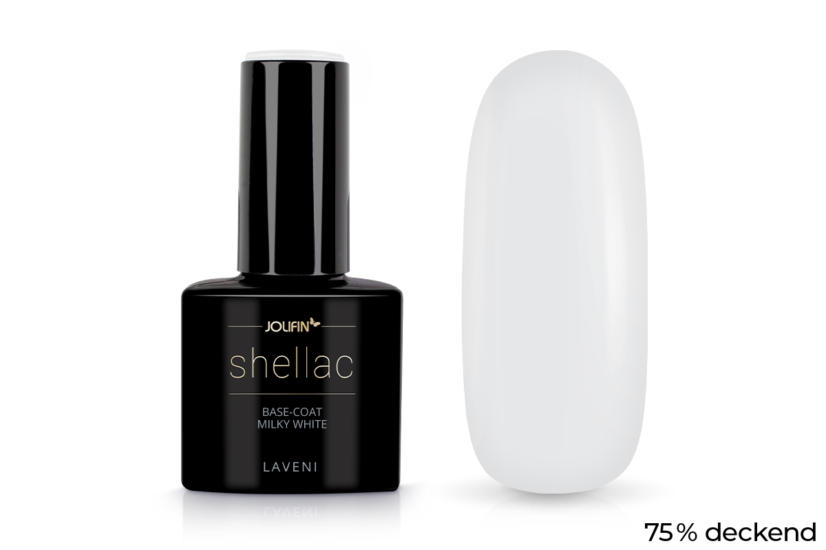 Jolifin LAVENI Shellac - Base-Coat milky white 10ml