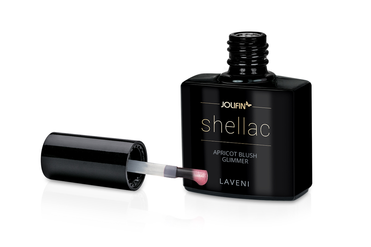Jolifin LAVENI Shellac - apricot blush Glimmer 10ml