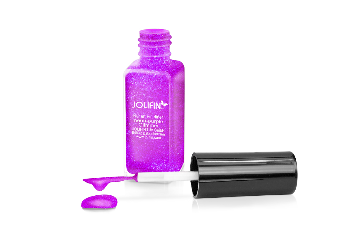 Jolifin Nail Art Fineliner neon purple glimmer 10ml