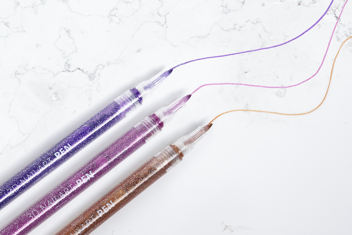 Jolifin LAVENI 3D Nail Art Pen - brown-rosé glitter