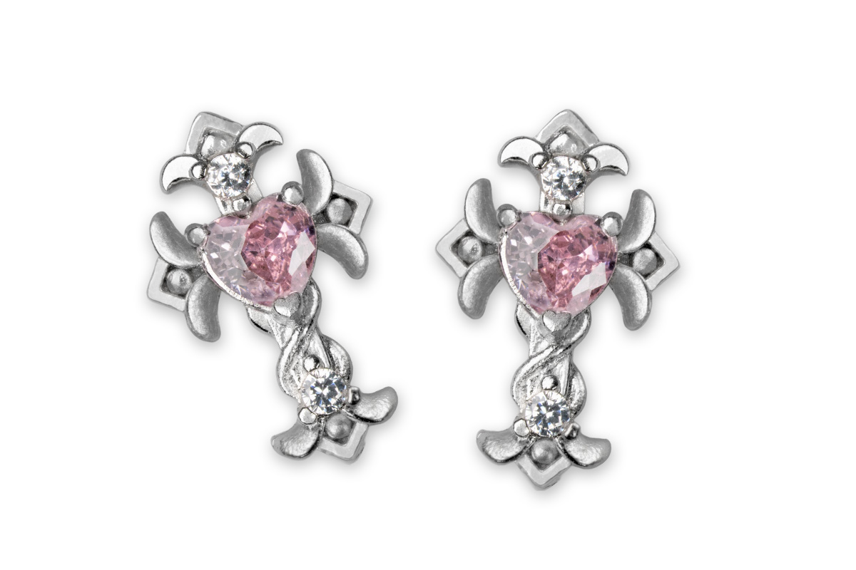Jolifin Overlay - Kreuz silber & pink