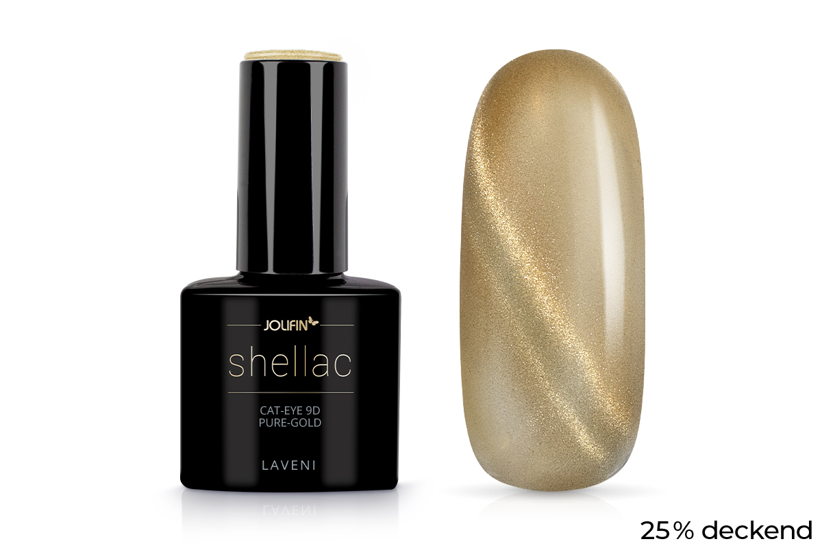 Jolifin LAVENI Shellac - Cat-Eye 9D pure-gold 10ml