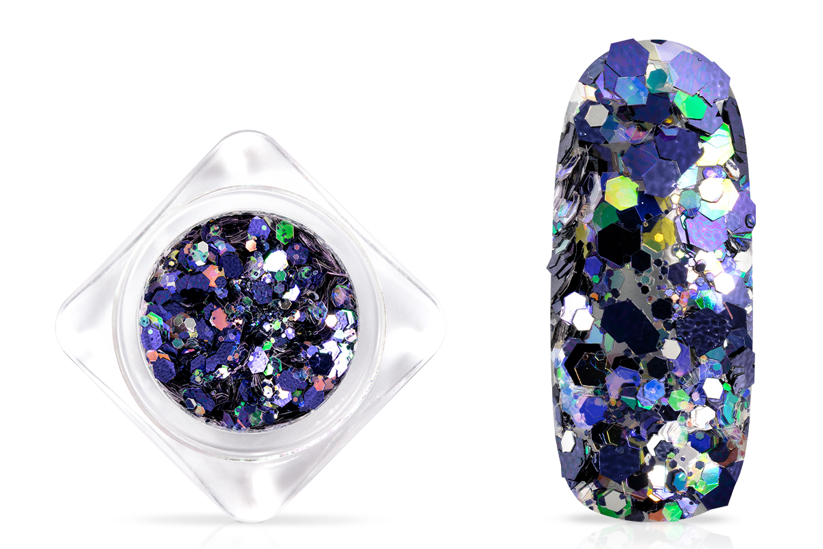 Jolifin Hexagon Glitter - navy blue