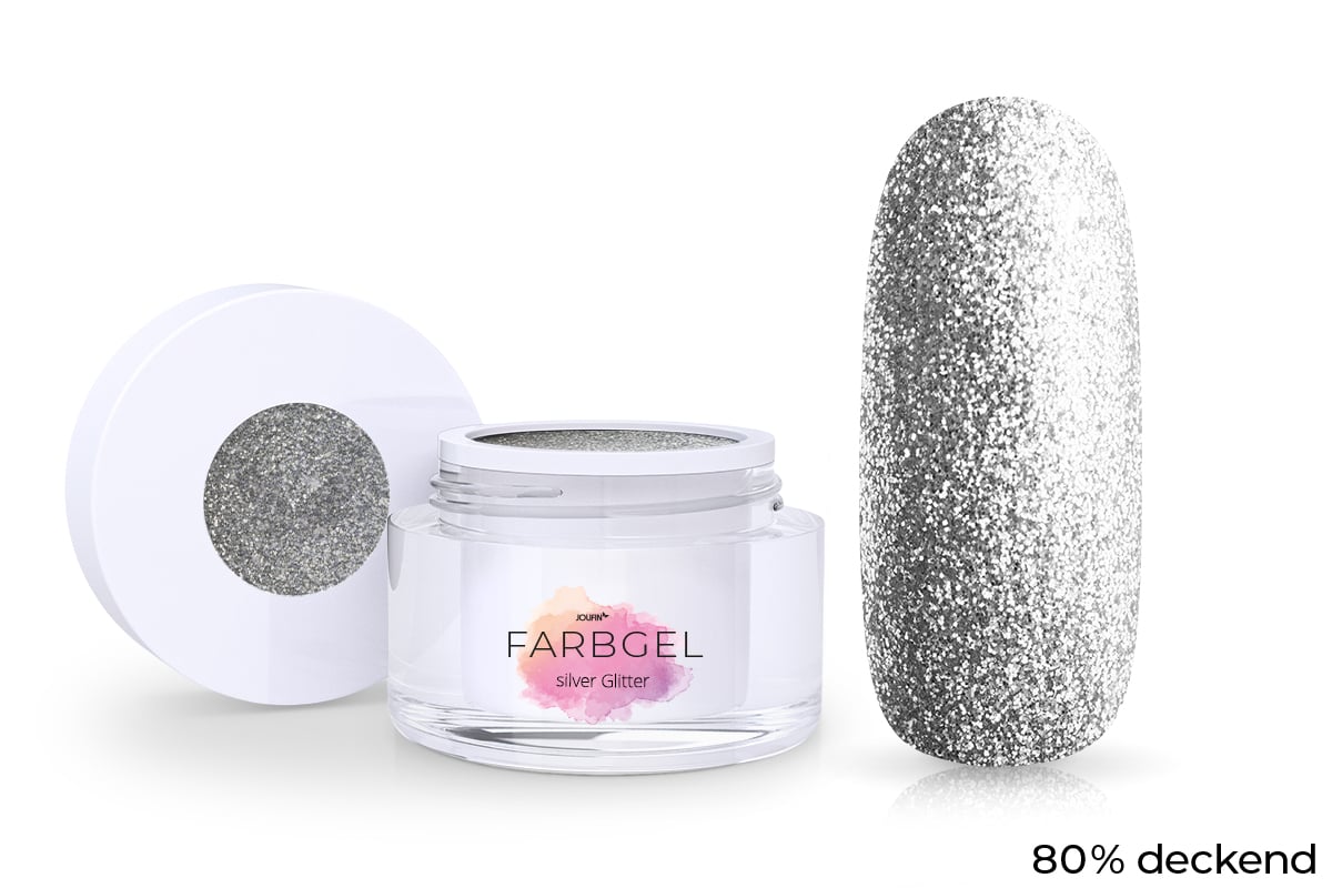 Jolifin colour gel silver glitter 5ml
