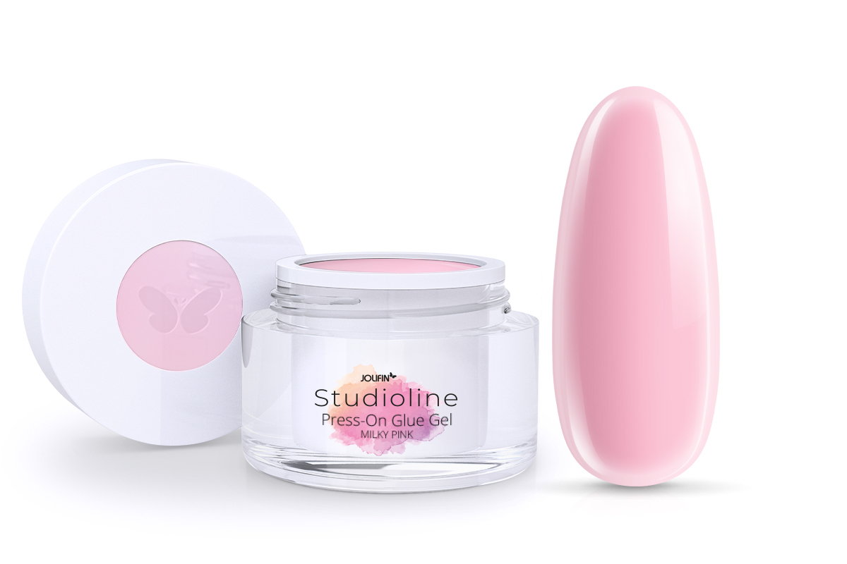 Jolifin Studioline - Press-On Glue Gel milky pink 15ml