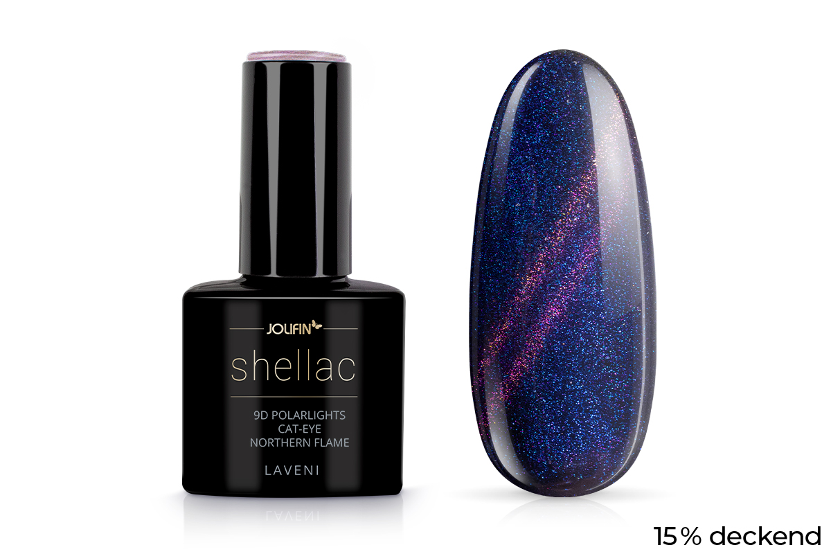 Jolifin LAVENI Shellac - 9D Polarlights Cat-Eye northern flame 10ml