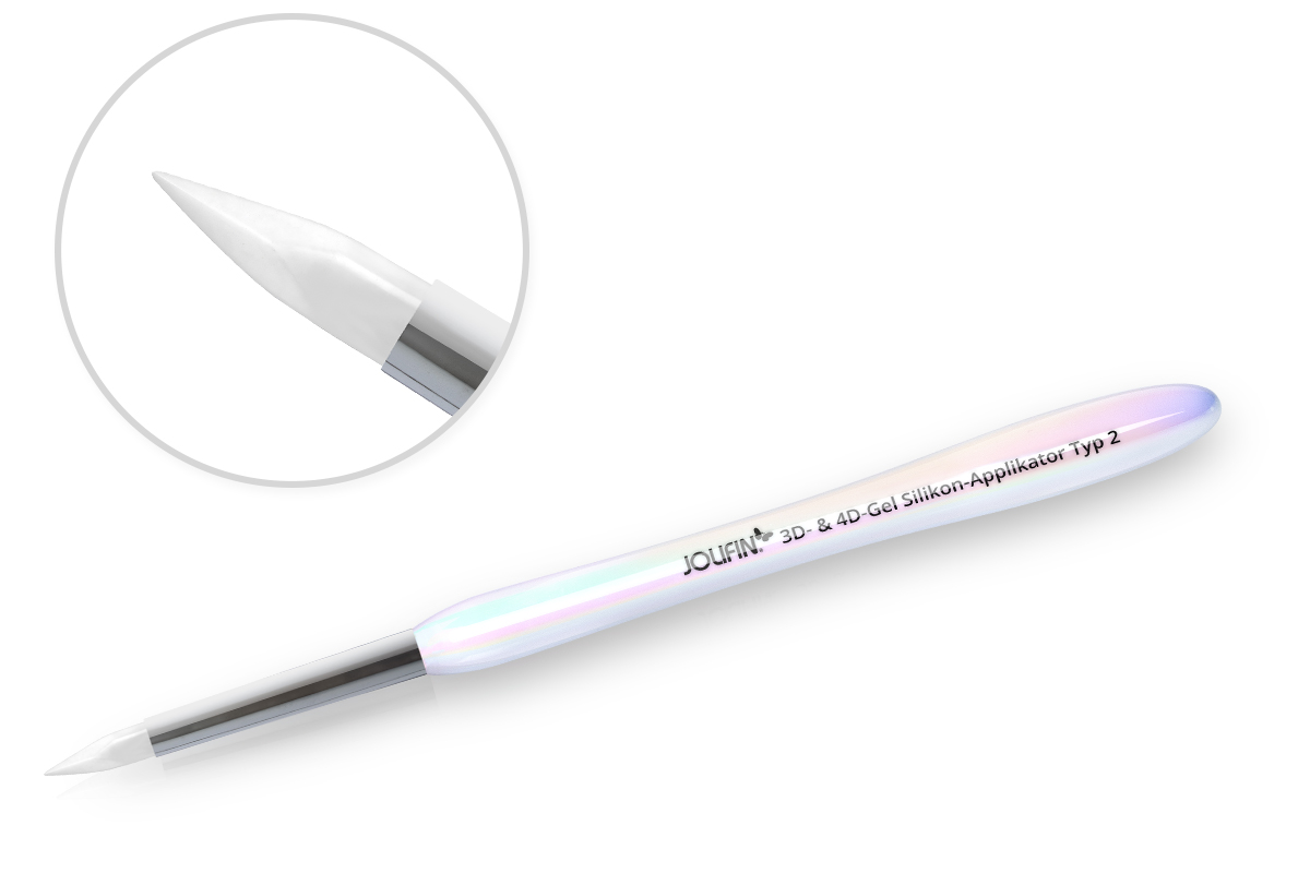 Jolifin Aurora Pinsel - 3D-, 4D-& 5D-Gel Silikon-Applikator Typ 2