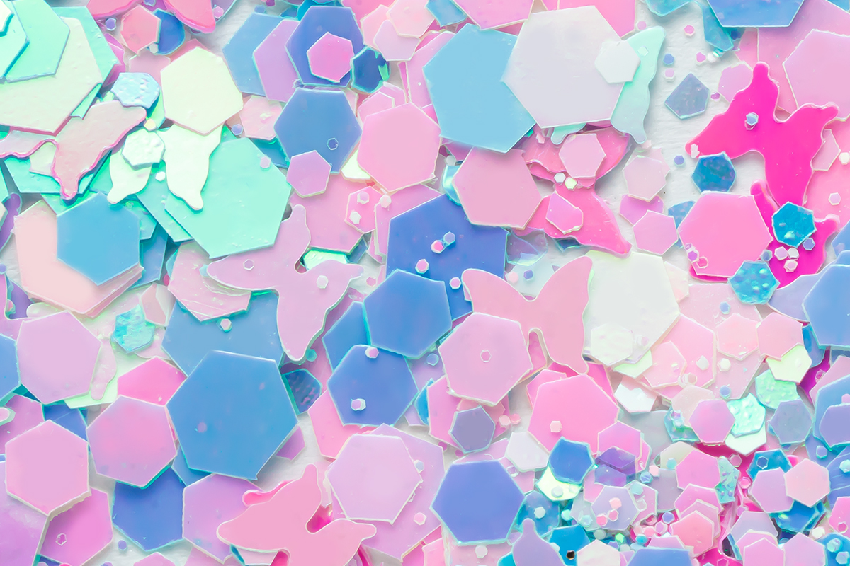 Jolifin Fantasy Glitter - pastel butterfly mix