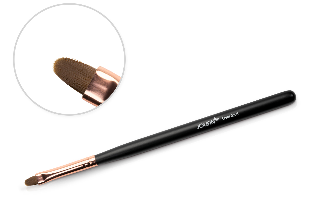 Jolifin Gel Brush rosy-black - oval size 6